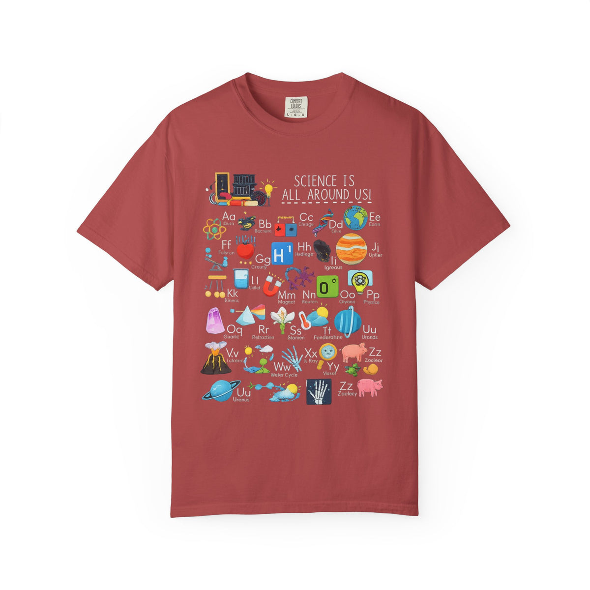 Science Is All Around Us T-Shirt | Science Alphabet Teacher Tee