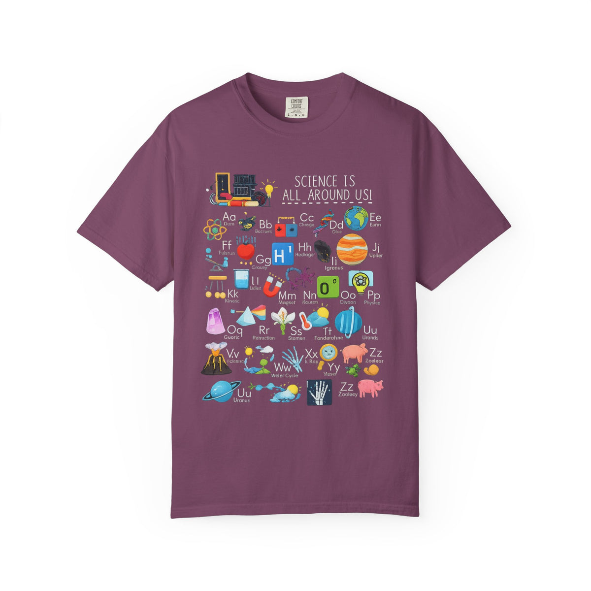 Science Is All Around Us T-Shirt | Science Alphabet Teacher Tee