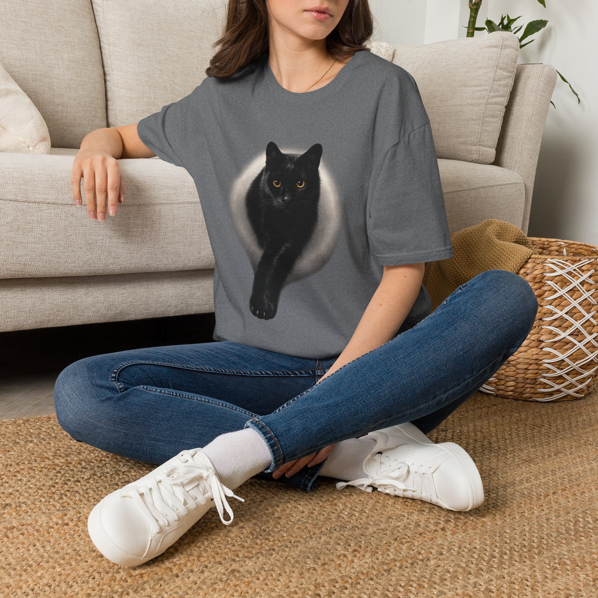 Golden Eyes Black Cat T-Shirt | Unique Cat Lover Gift