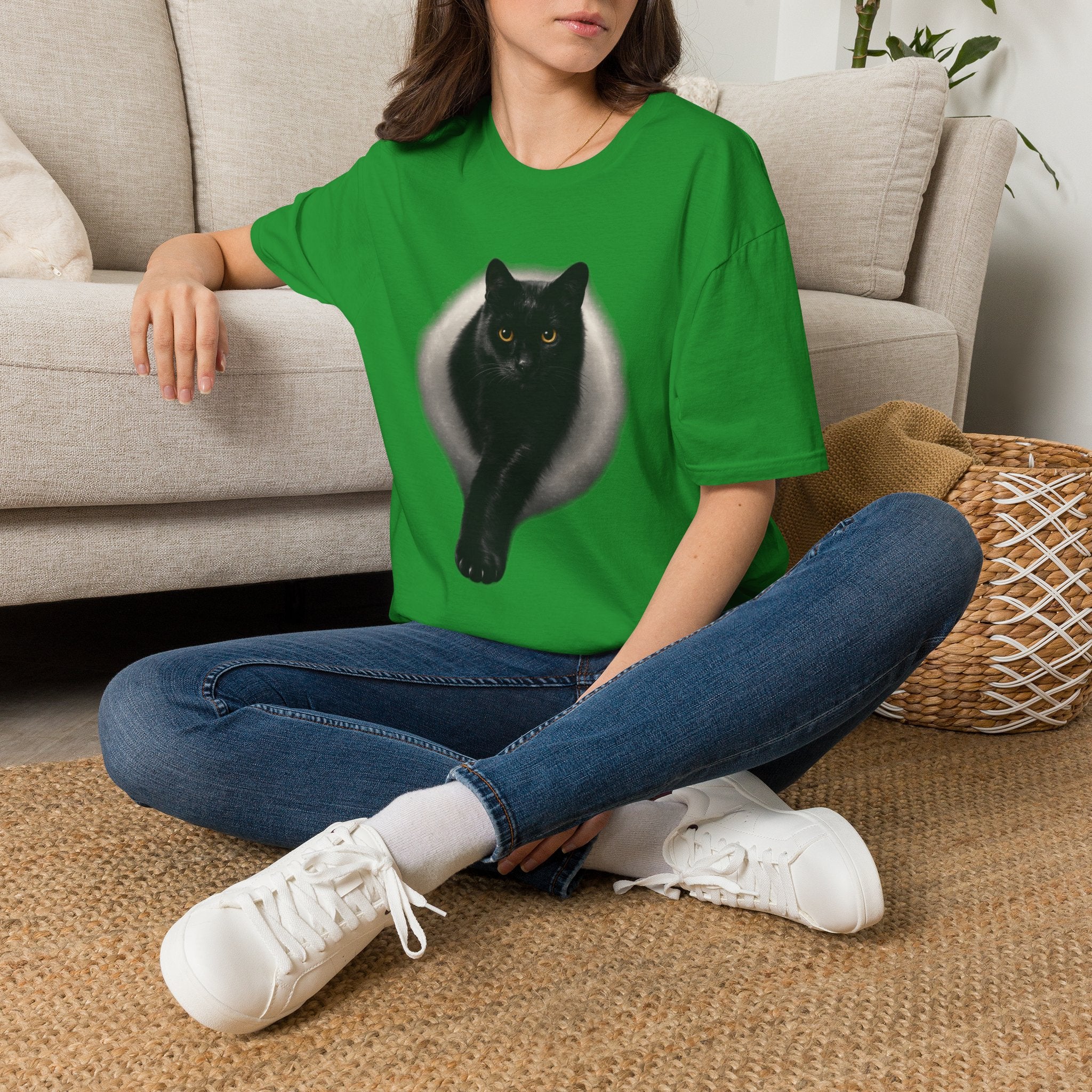 Golden Eyes Black Cat T-Shirt | Unique Cat Lover Gift