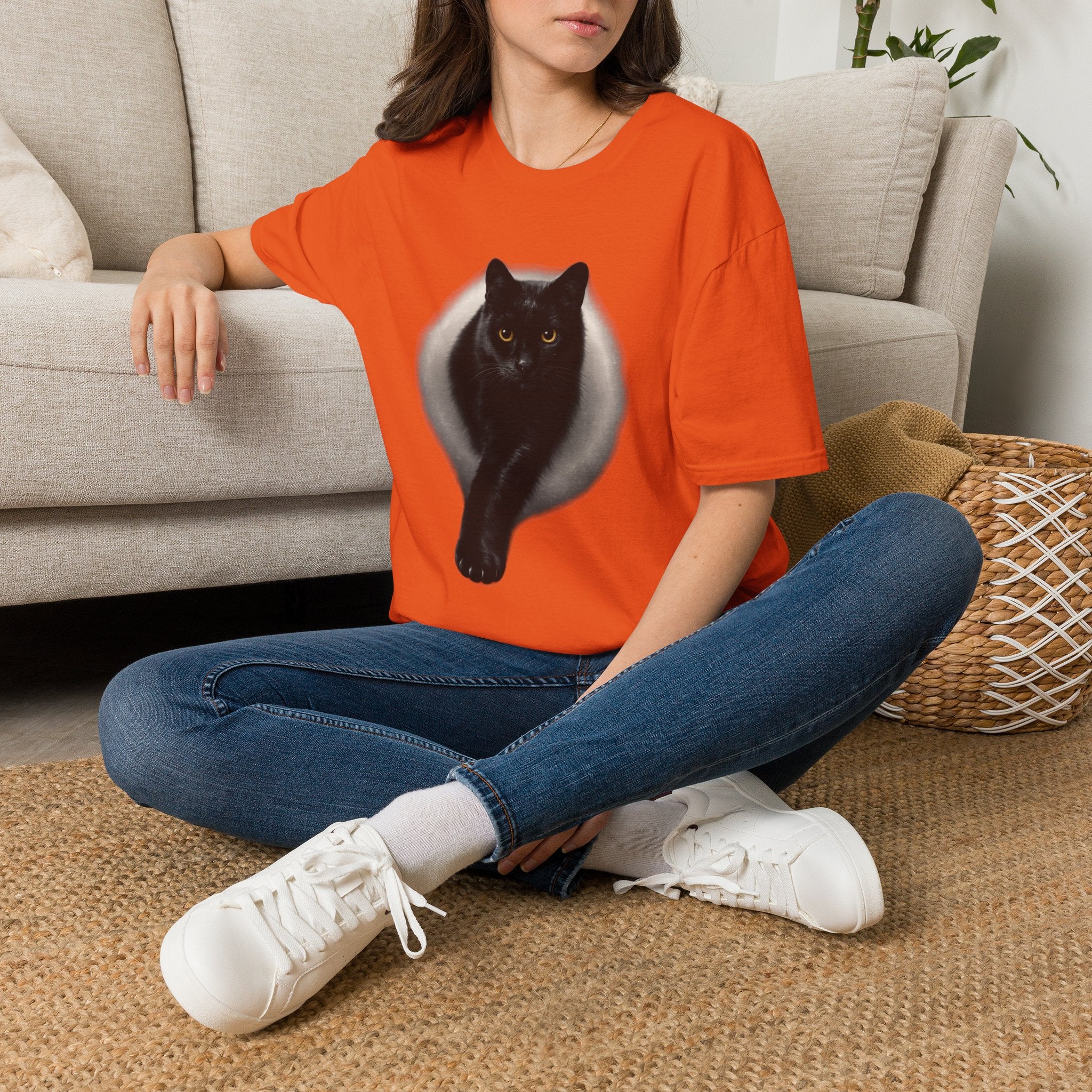 Golden Eyes Black Cat T-Shirt | Unique Cat Lover Gift