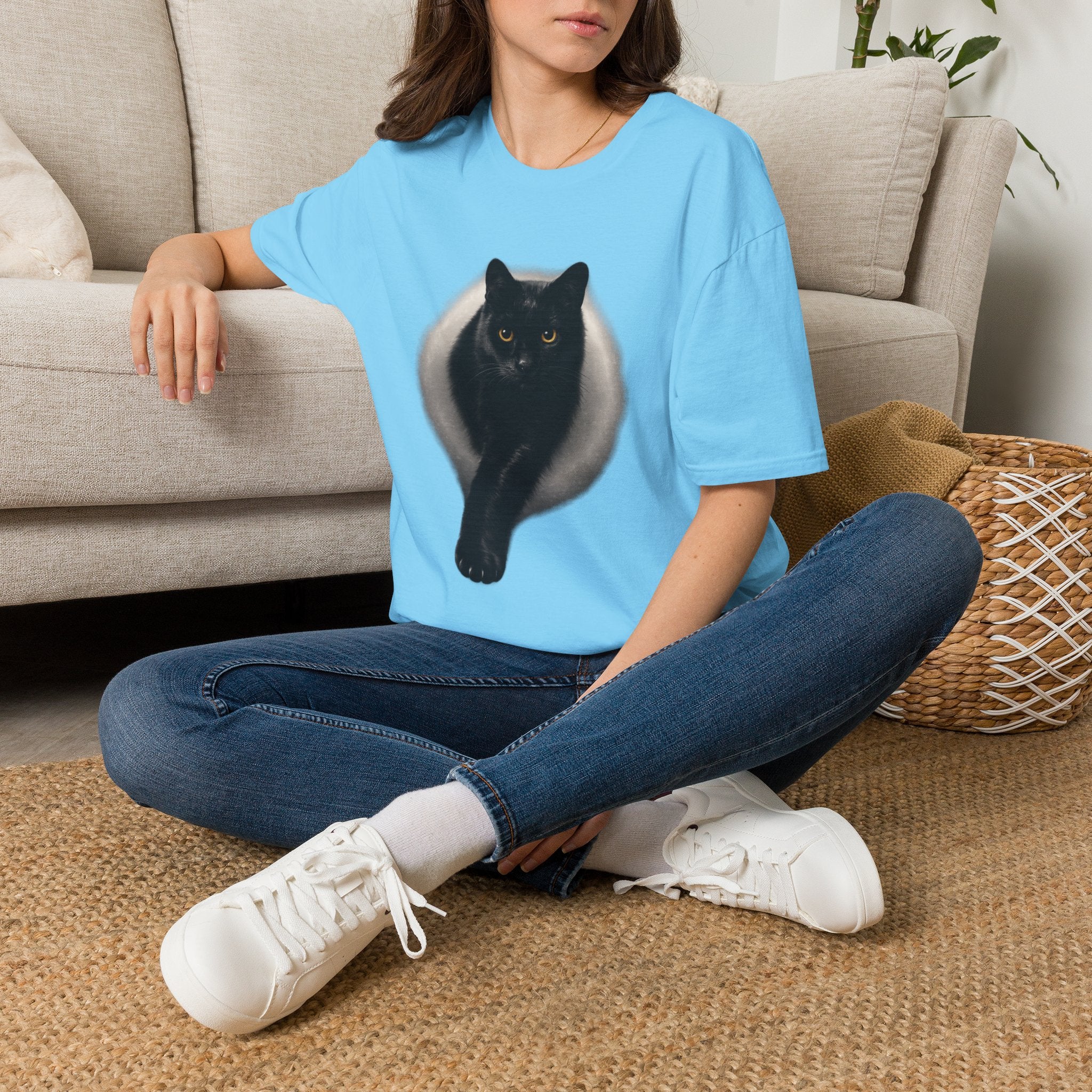 Golden Eyes Black Cat T-Shirt | Unique Cat Lover Gift