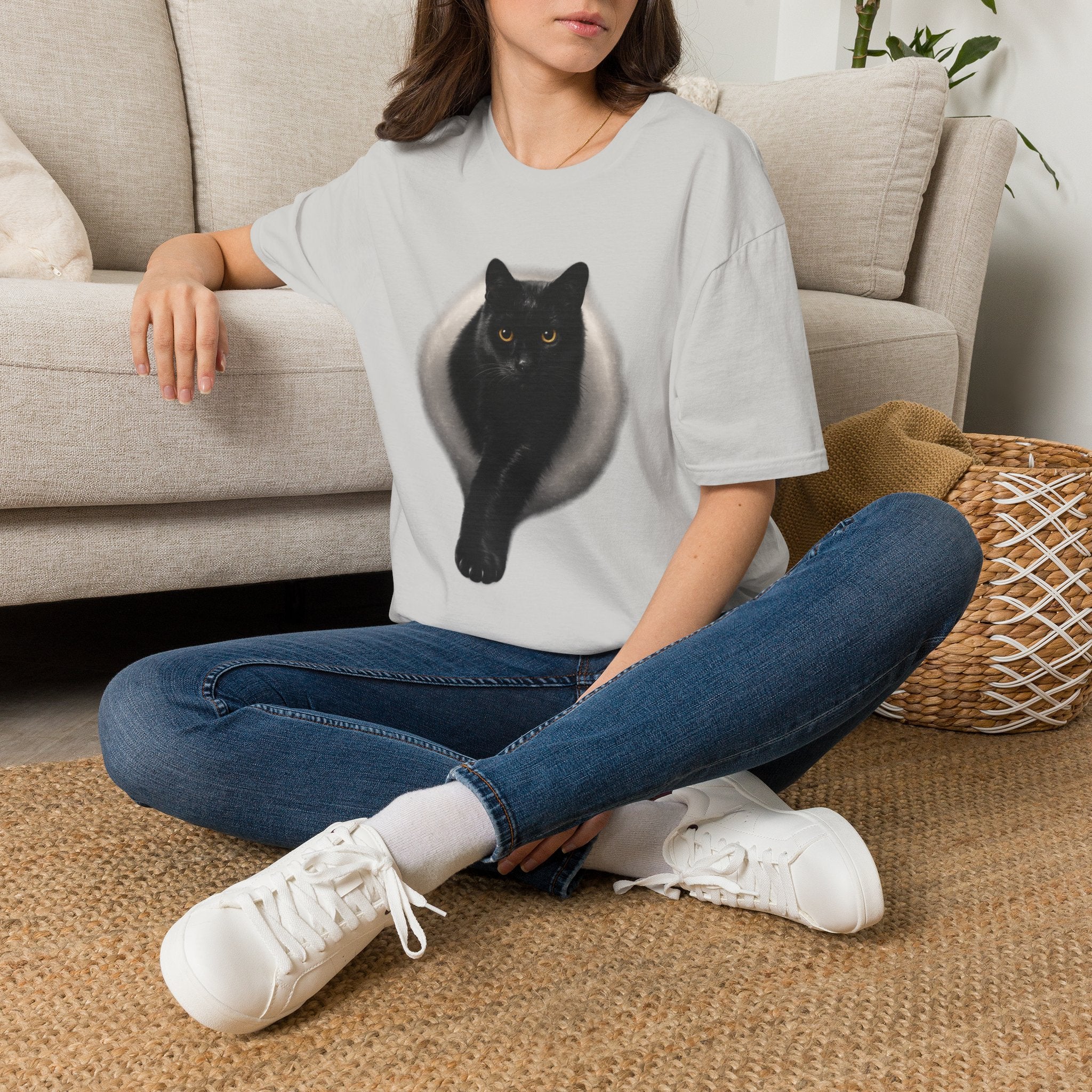 Golden Eyes Black Cat T-Shirt | Unique Cat Lover Gift