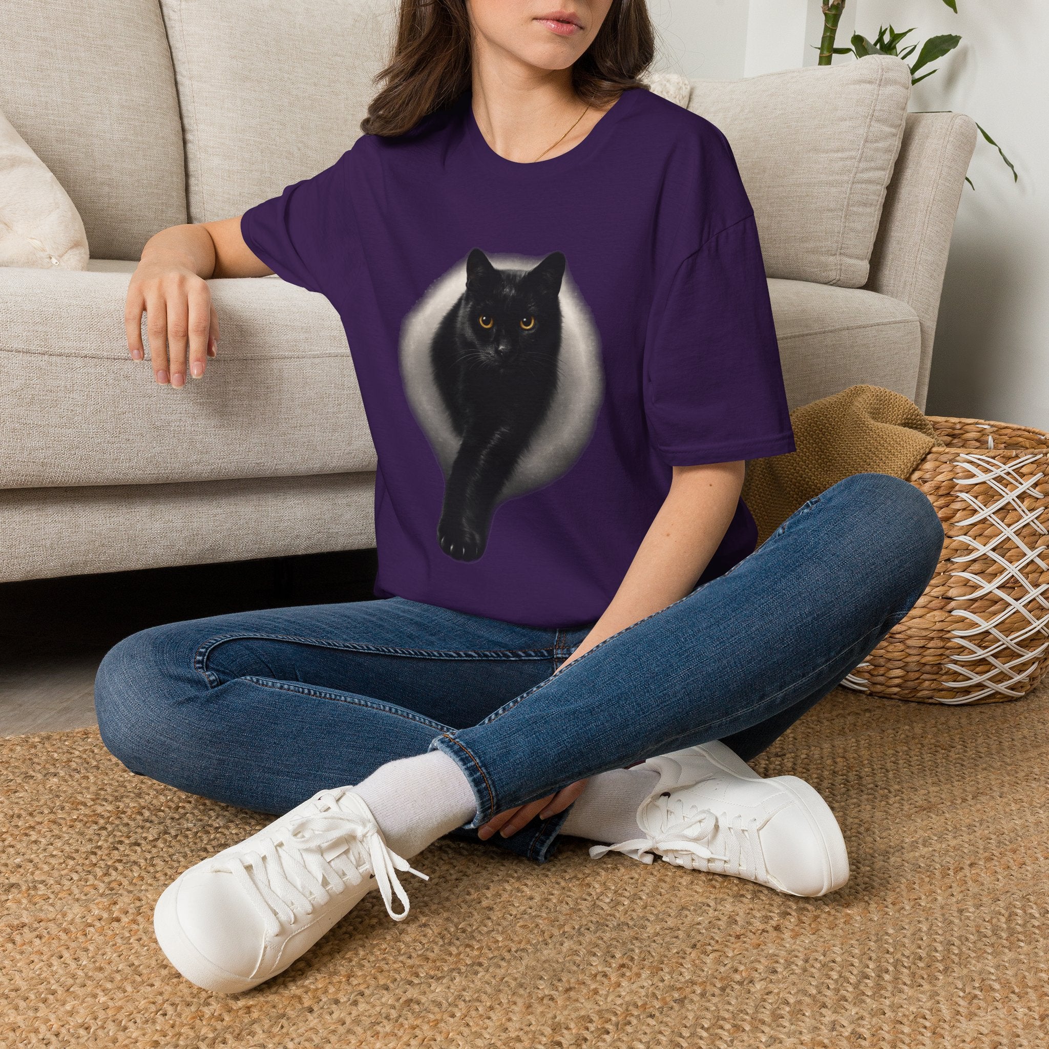 Golden Eyes Black Cat T-Shirt | Unique Cat Lover Gift