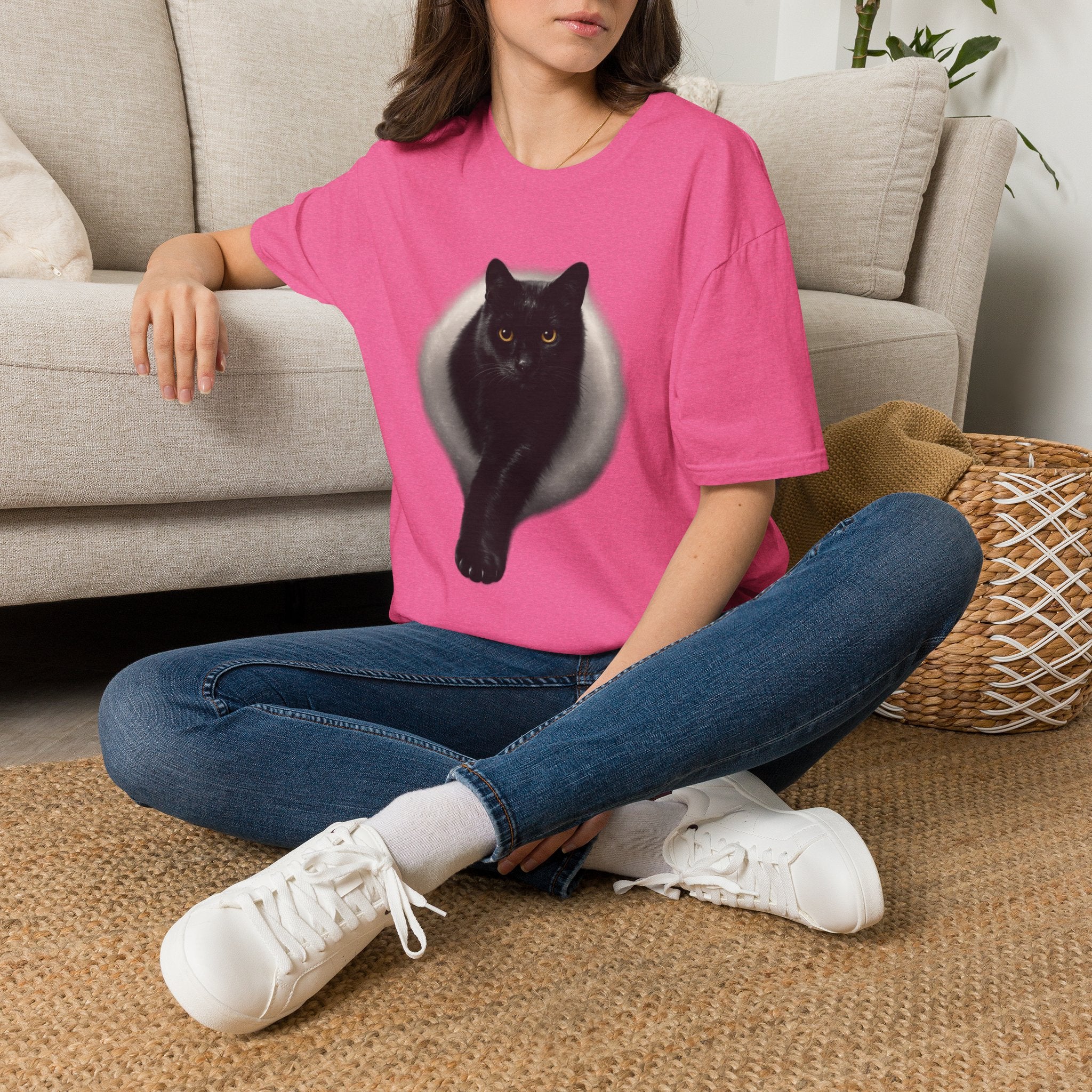 Golden Eyes Black Cat T-Shirt | Unique Cat Lover Gift