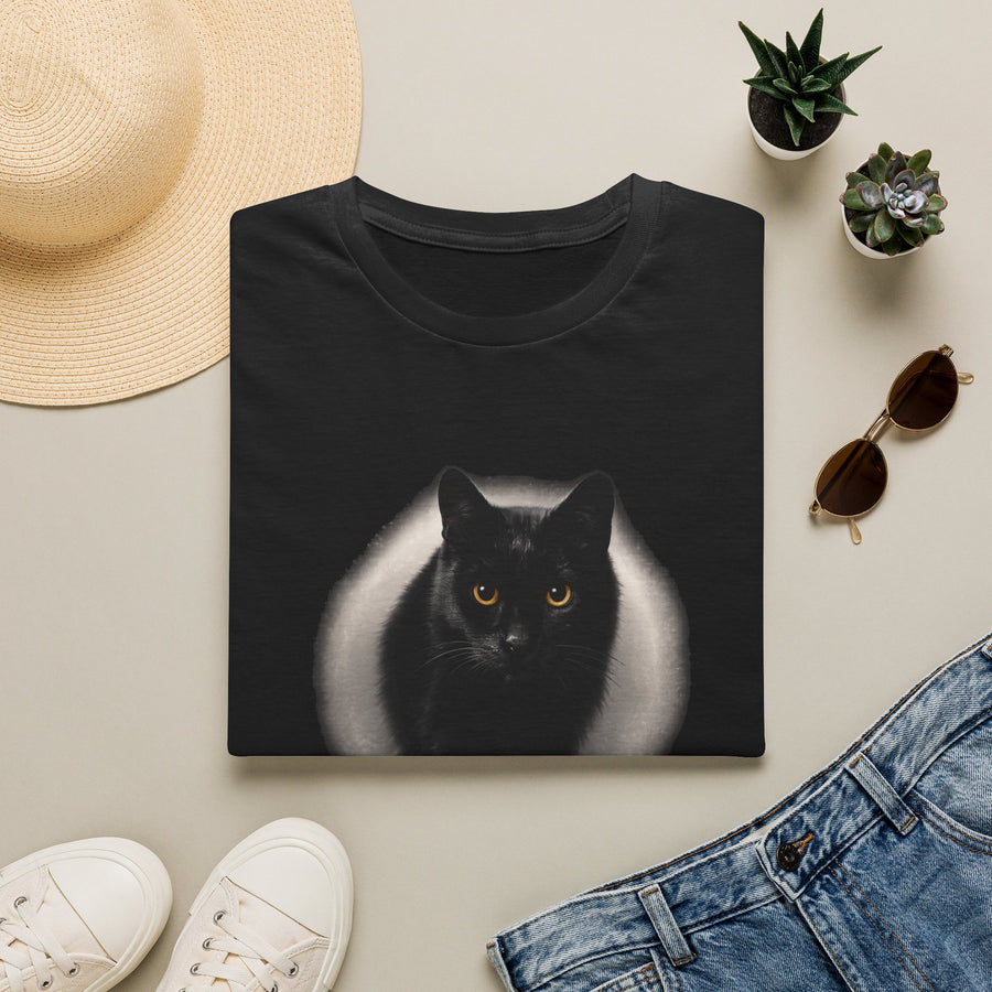 Golden Eyes Black Cat T-Shirt | Unique Cat Lover Gift