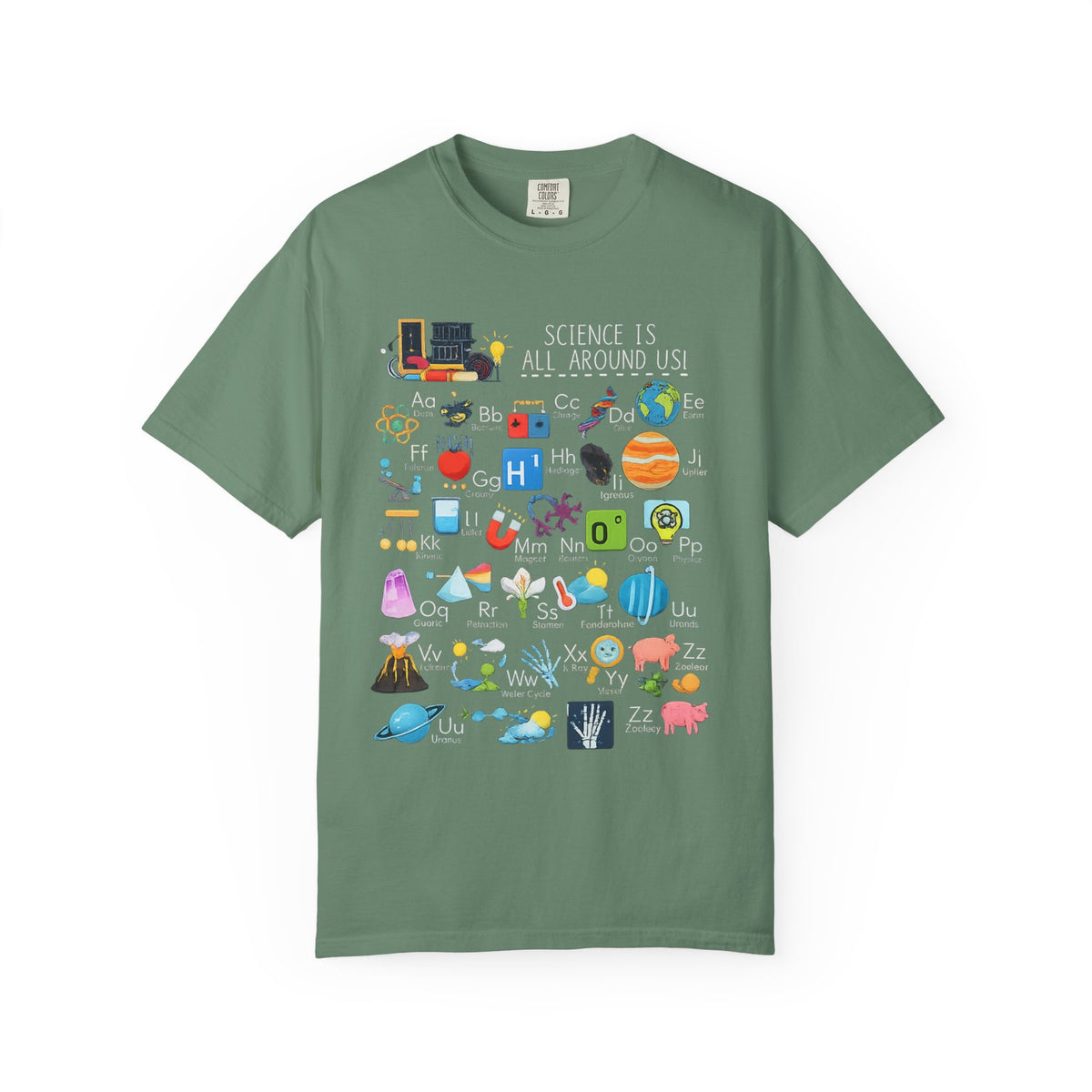 Science Is All Around Us T-Shirt | Science Alphabet Teacher Tee