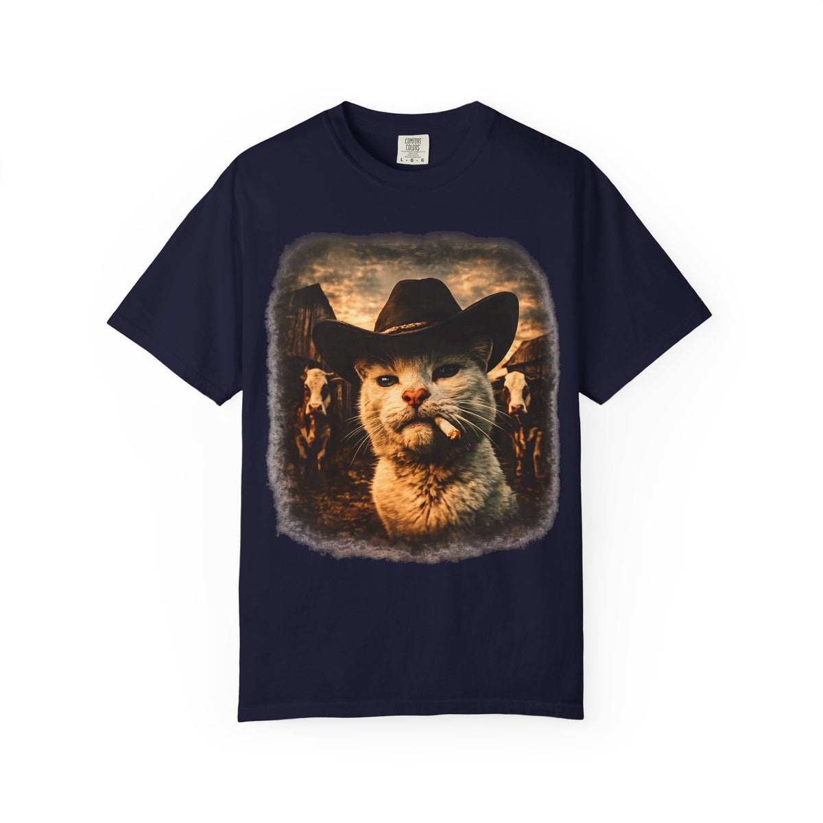 Cowboy Cat T-Shirt | Funny Western Ranch Graphic Tee Cowboy Cat T-Shirt | Funny Western Cat Graphic Tee