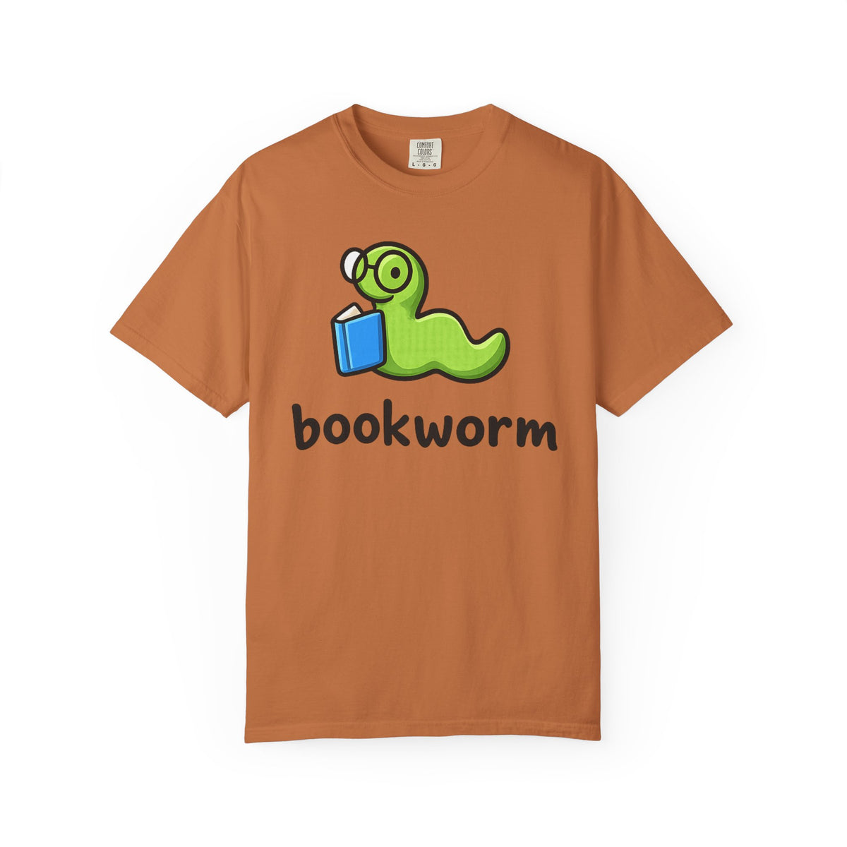 Cute bookworm graphic tee for book lovers and readers. Comfort Colors garment-dyed cotton, relaxed unisex fit. Fast US & EU shipping. Perfect reader gift.