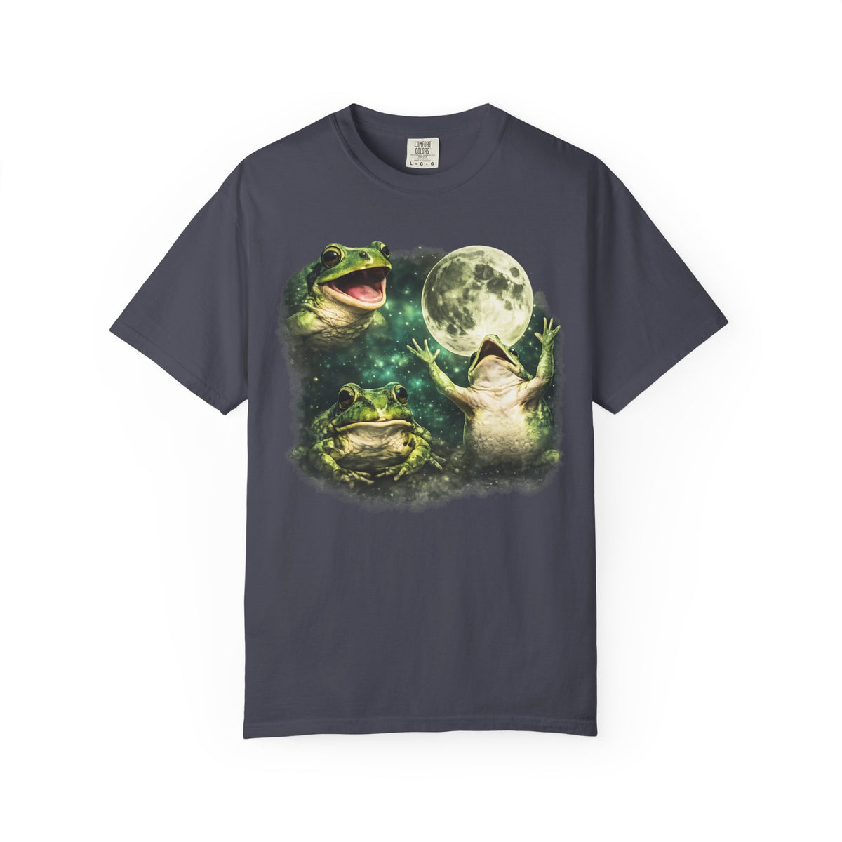 funny frog shirt, three wolf moon parody, frog lover gift, cottagecore shirt, goblincore tee, vintage graphic tee, oversized streetwear, cosmic frog shirt, meme shirt, funny vintage tee, frogcore, unisex graphic tee