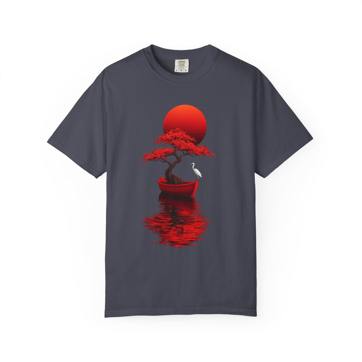 Red Bonsai Japanese T-Shirt | Minimalist Art Graphic Tee
