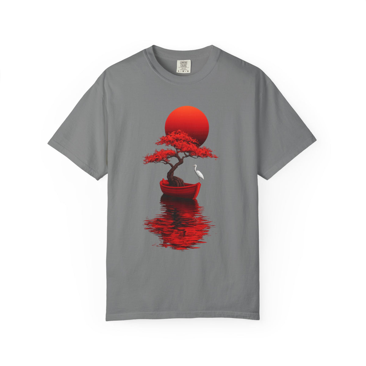 Red Bonsai Japanese T-Shirt | Minimalist Art Graphic Tee