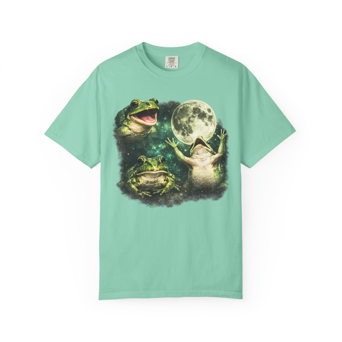 funny frog shirt, three wolf moon parody, frog lover gift, cottagecore shirt, goblincore tee, vintage graphic tee, oversized streetwear, cosmic frog shirt, meme shirt, funny vintage tee, frogcore, unisex graphic tee