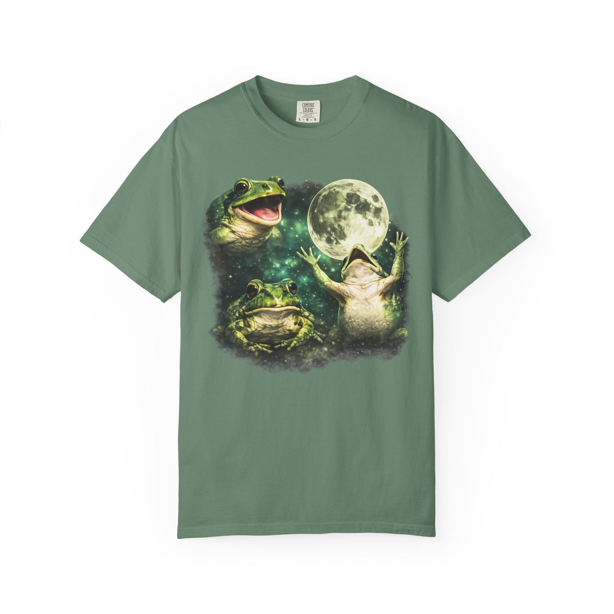 funny frog shirt, three wolf moon parody, frog lover gift, cottagecore shirt, goblincore tee, vintage graphic tee, oversized streetwear, cosmic frog shirt, meme shirt, funny vintage tee, frogcore, unisex graphic tee