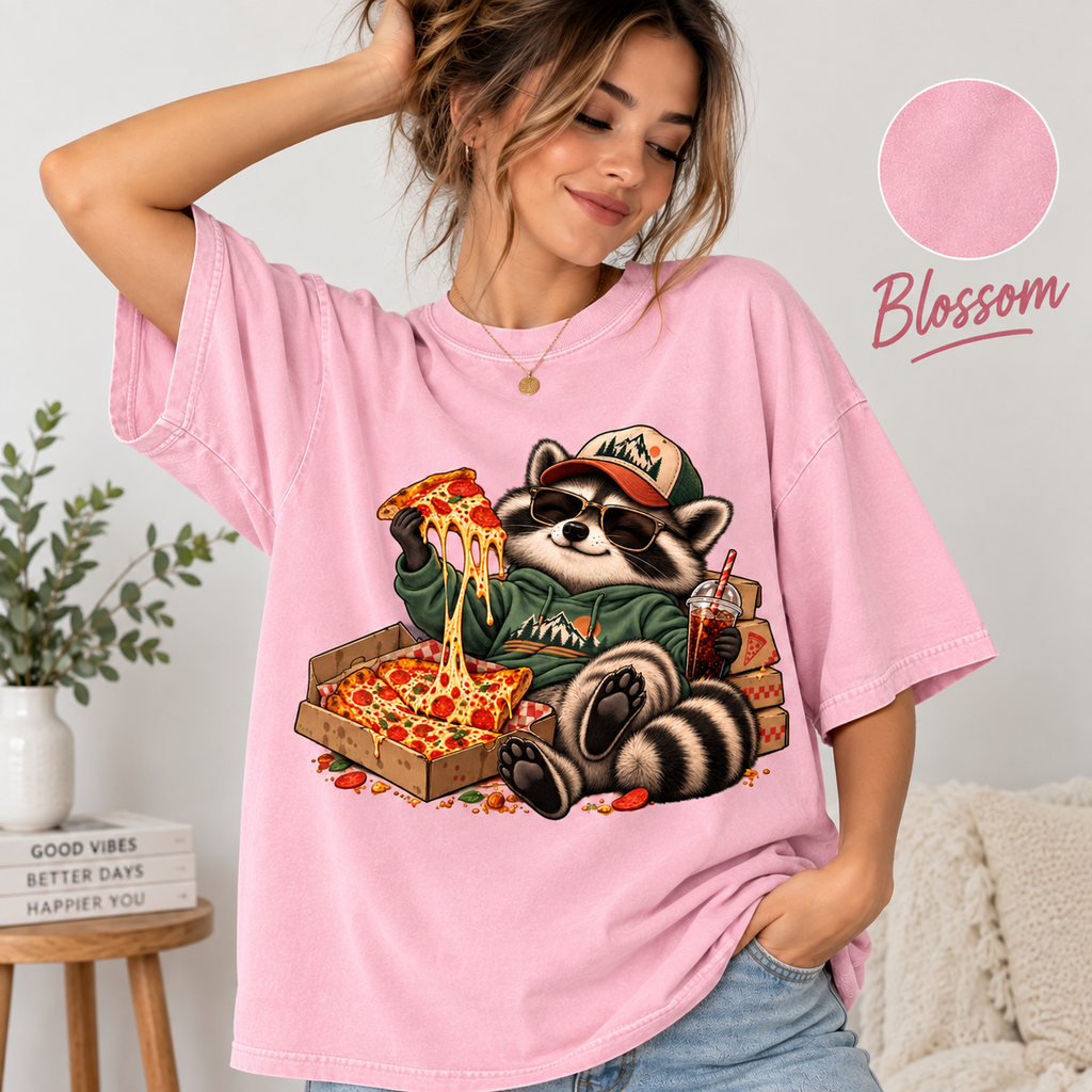 Raccoon Pizza Shirt, Funny Foodie Graphic Tee, Pizza Lover Gift, Cute Raccoon T-Shirt