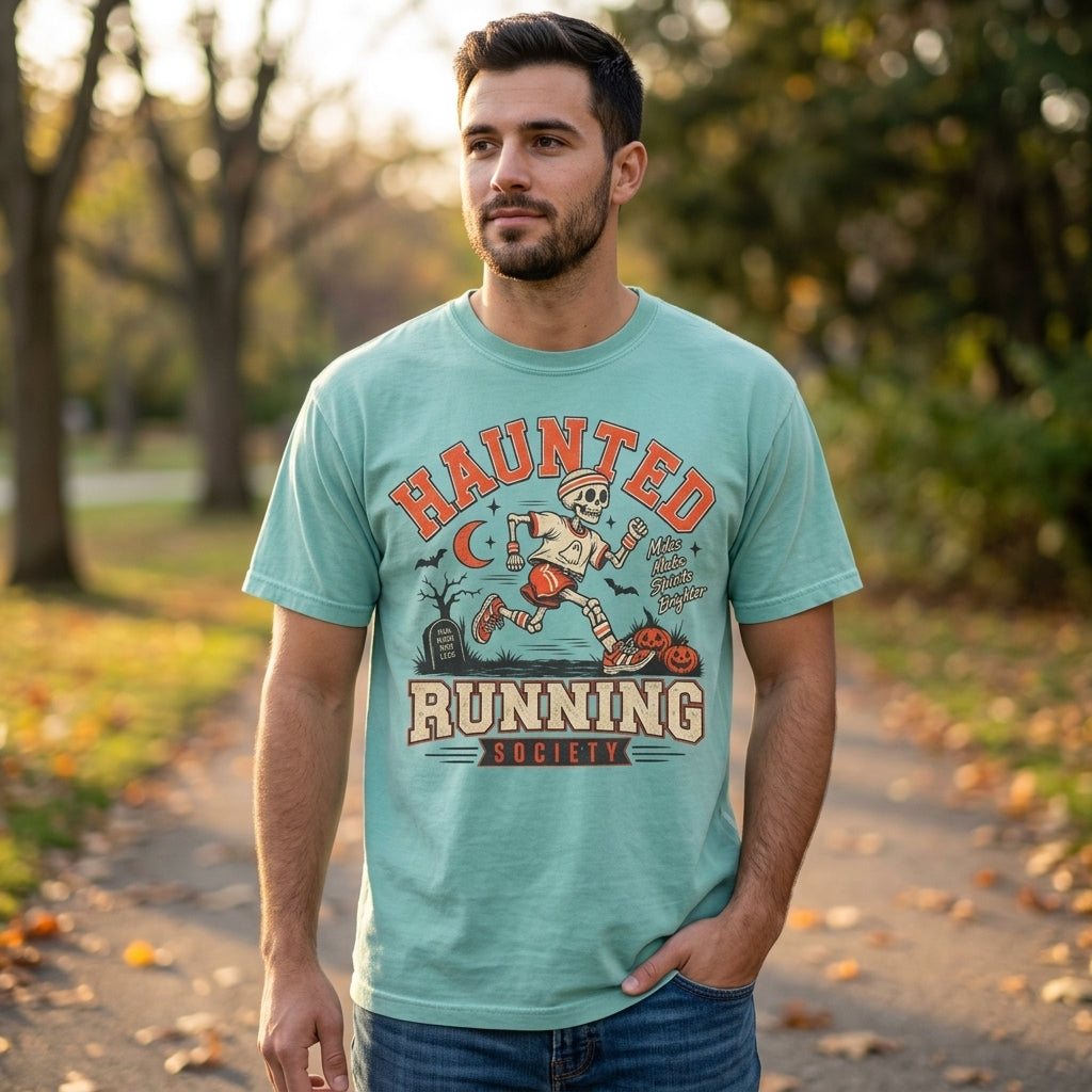 Haunted Running Society Shirt, Halloween Running Shirt, Funny Skeleton Runner Tee, Spooky Running Club Shirt, Gift for Runner
