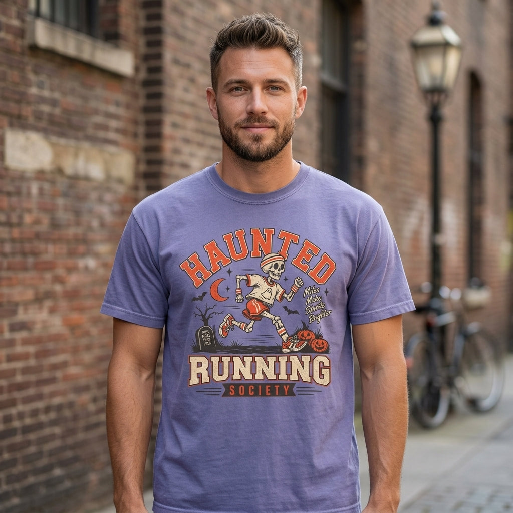 Haunted Running Society Shirt, Halloween Running Shirt, Funny Skeleton Runner Tee, Spooky Running Club Shirt, Gift for Runner