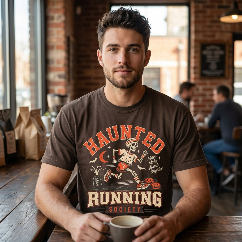 Haunted Running Society Shirt, Halloween Running Shirt, Funny Skeleton Runner Tee, Spooky Running Club Shirt, Gift for Runner