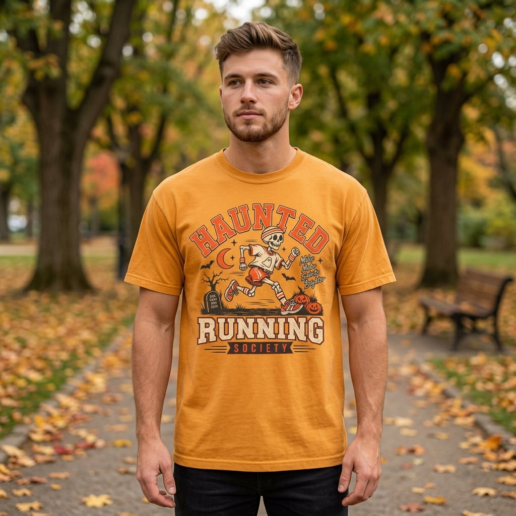 Haunted Running Society Shirt, Halloween Running Shirt, Funny Skeleton Runner Tee, Spooky Running Club Shirt, Gift for Runner