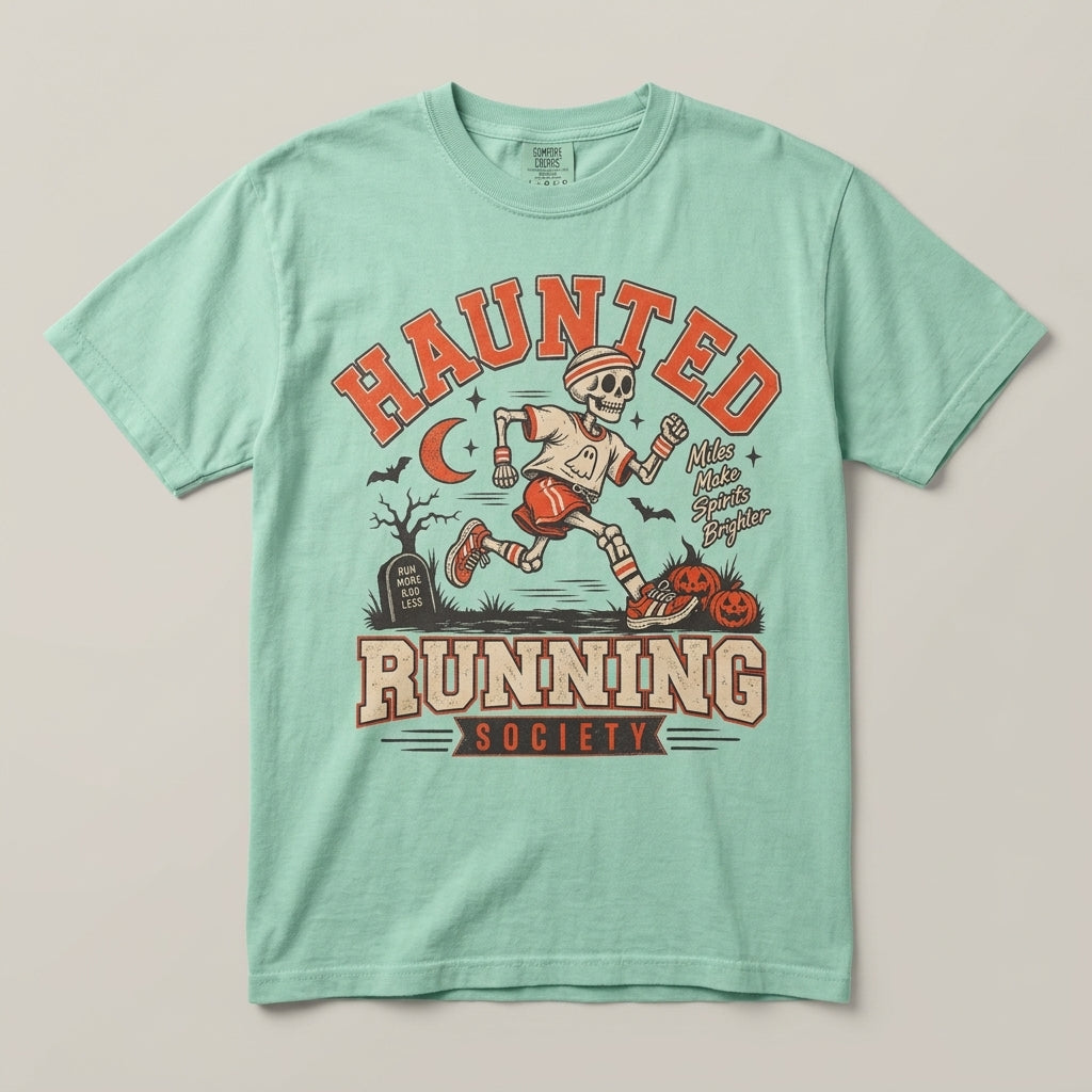 Haunted Running Society Shirt, Halloween Running Shirt, Funny Skeleton Runner Tee, Spooky Running Club Shirt, Gift for Runner